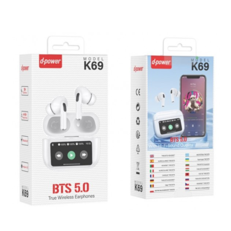 Écouteurs sans fil avec écran LCD - D-power K69