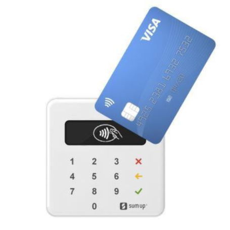 Terminal de paiement portable Bluetooth/NFC sans contact avec clavier numérique - Sumup Air - Blanc
