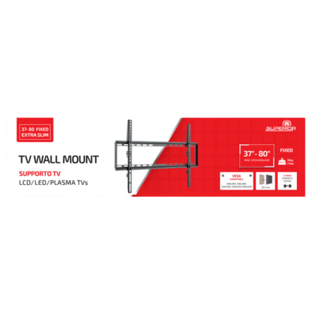 Support TV Mural Fixe Superior Extra Slim pour 37" à 70" SUPSTV006 - 35 kg Max